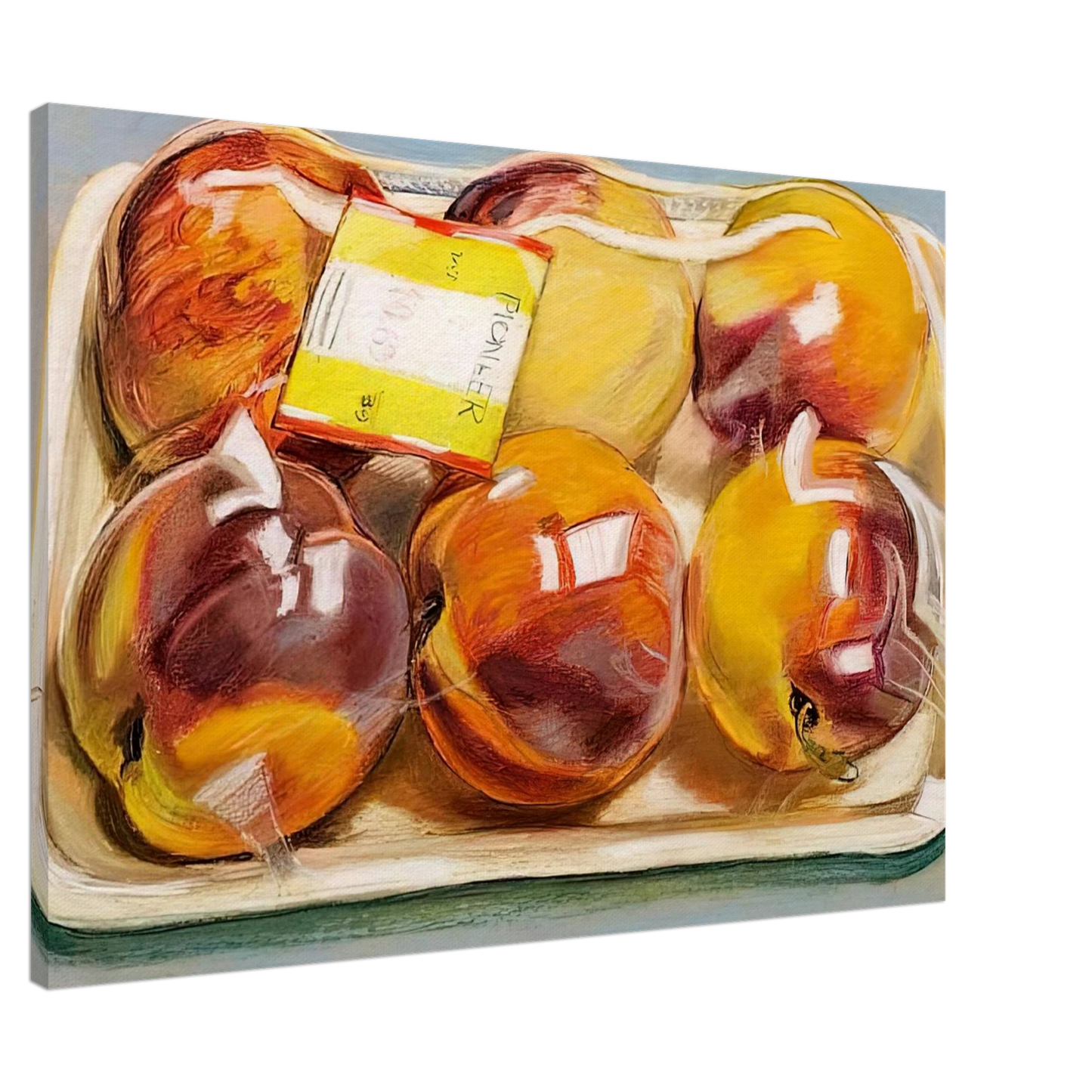 Janet Fish - PEACHES 1971 Canvas - 20x30 cm / 8x12 inches-canvas