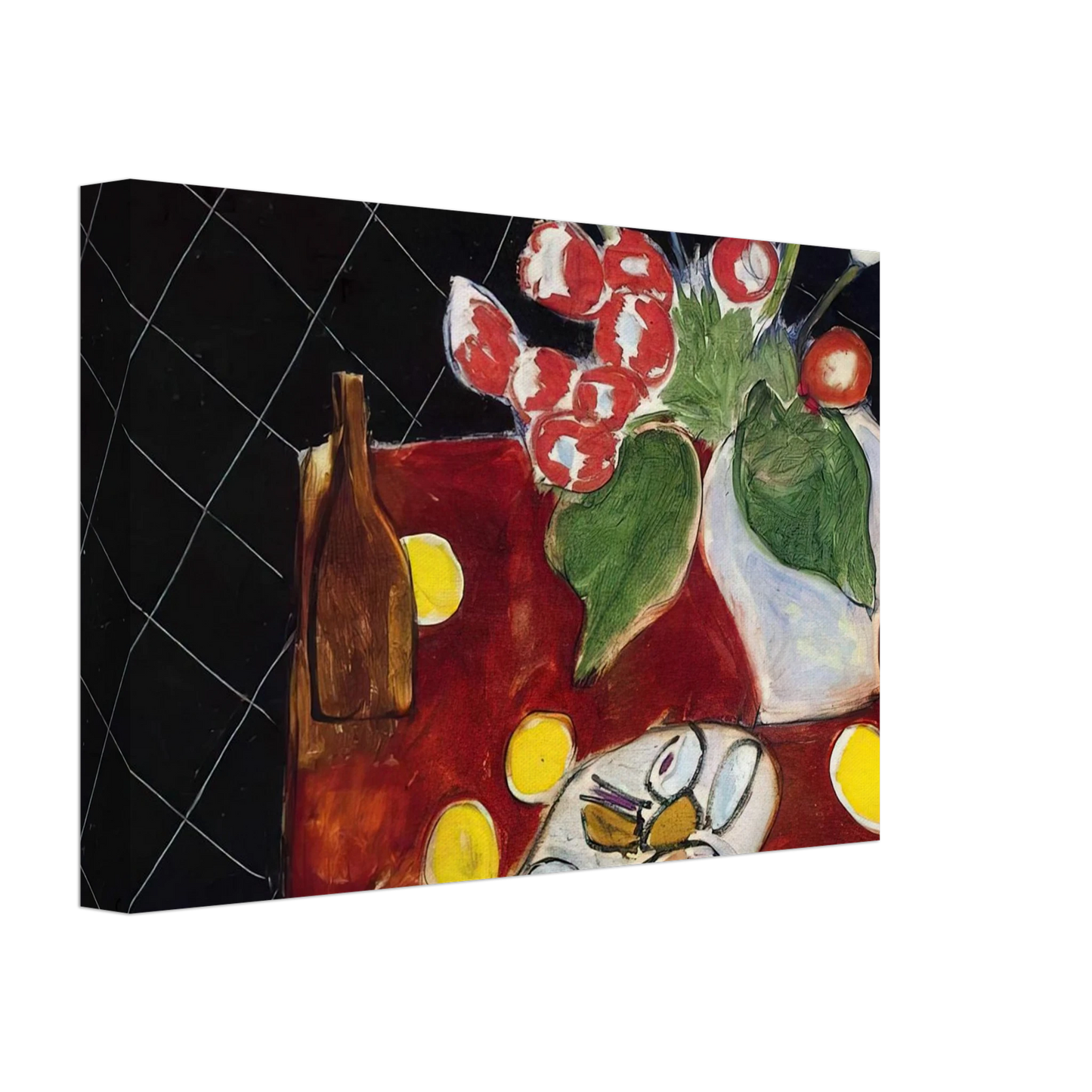 Henri Matisse - TULIPS AND OYSTERS ON A BLACK BACKGROUND 1943 Canvas - 40x60 cm / 16x24 inches-canvas