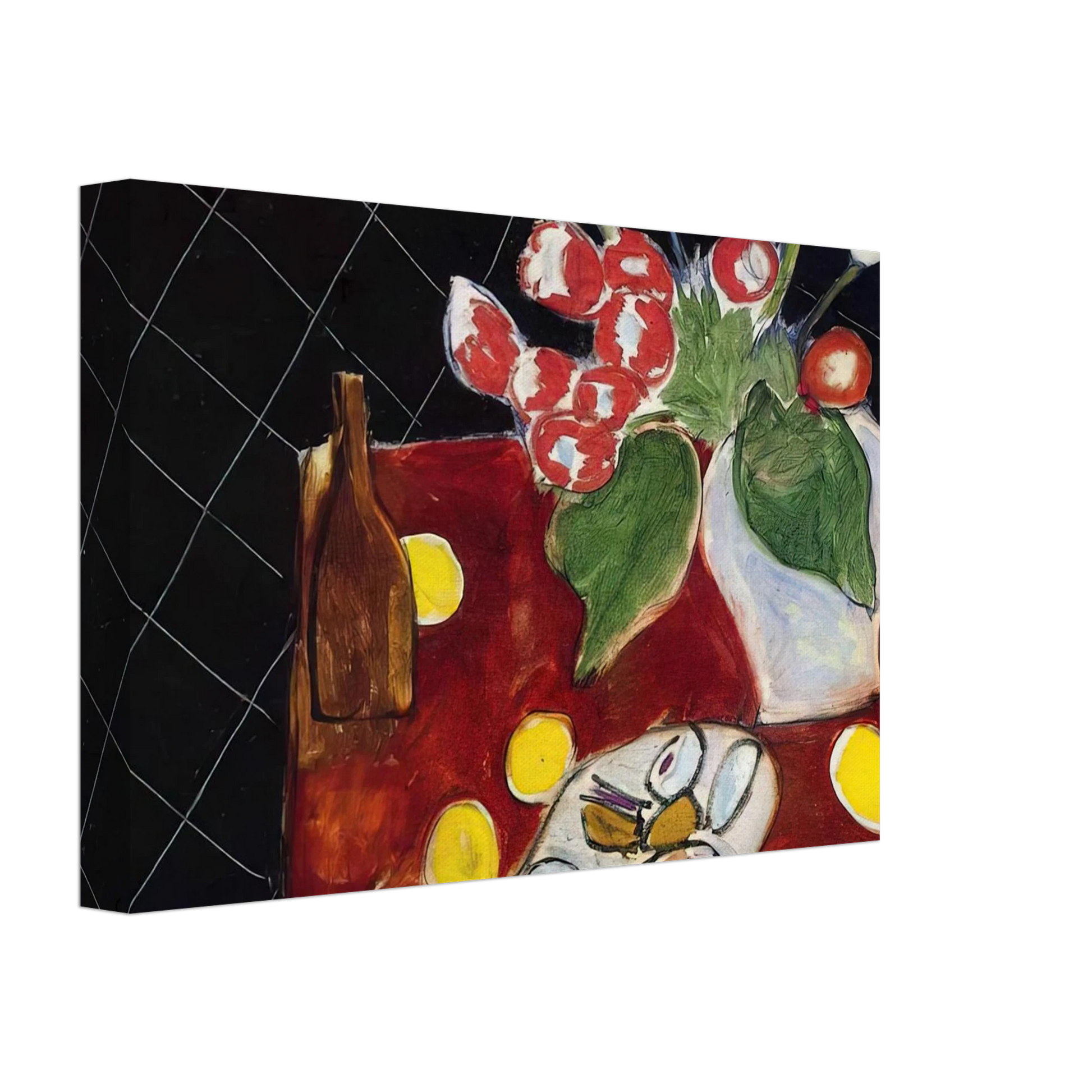 Henri Matisse - TULIPS AND OYSTERS ON A BLACK BACKGROUND 1943 Canvas - 40x60 cm / 16x24 inches-canvas