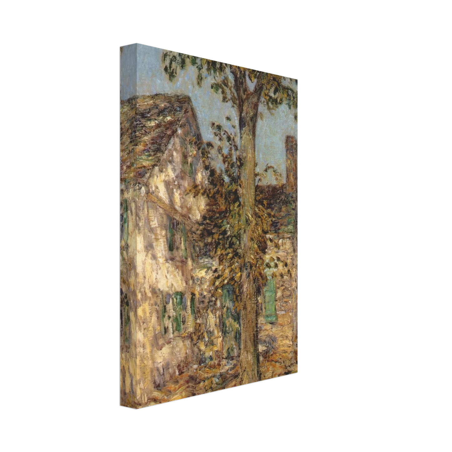 Childe Hassam - Sunlight on an Old House, Putnam Canvas - 40x60 cm / 16x24 inches-canvas