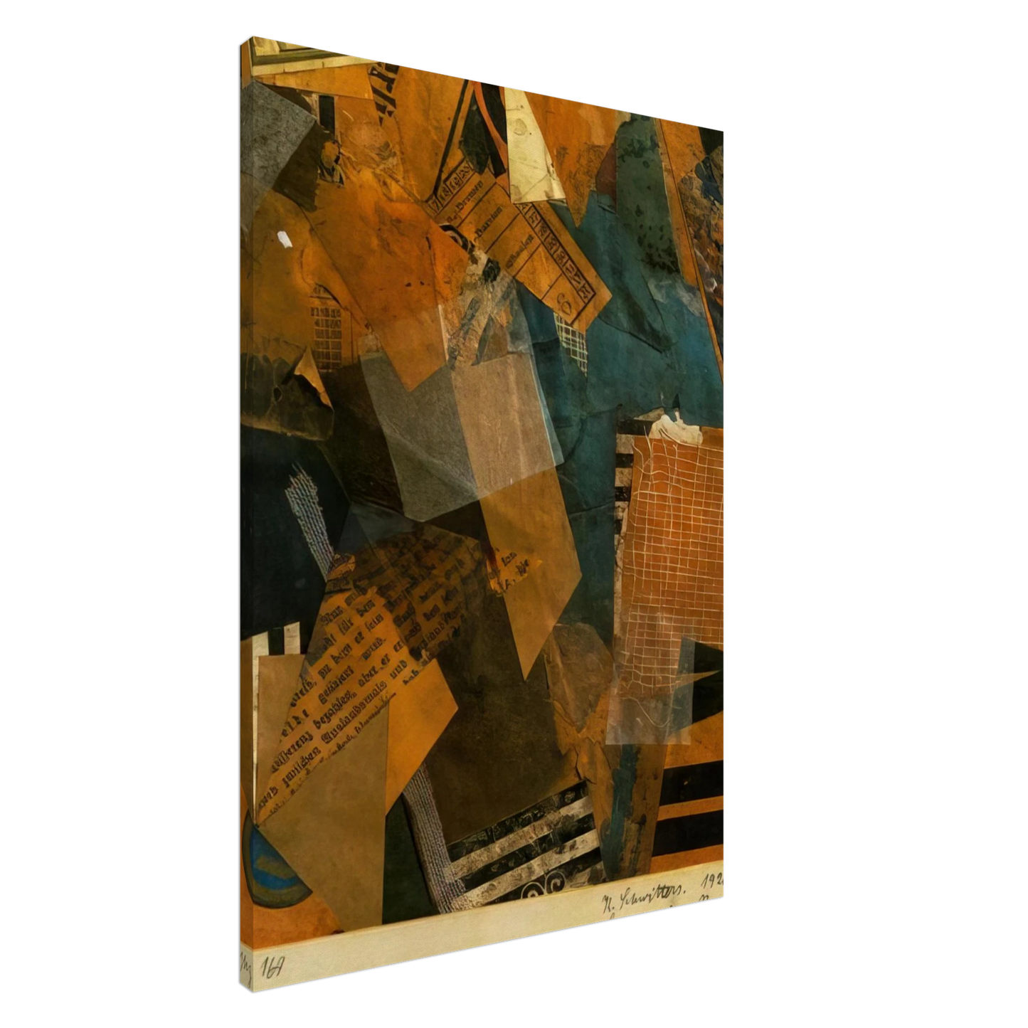 Kurt Schwitters - FORMS IN SPACE 1920 Canvas - 20x30 cm / 8x12 inches-canvas