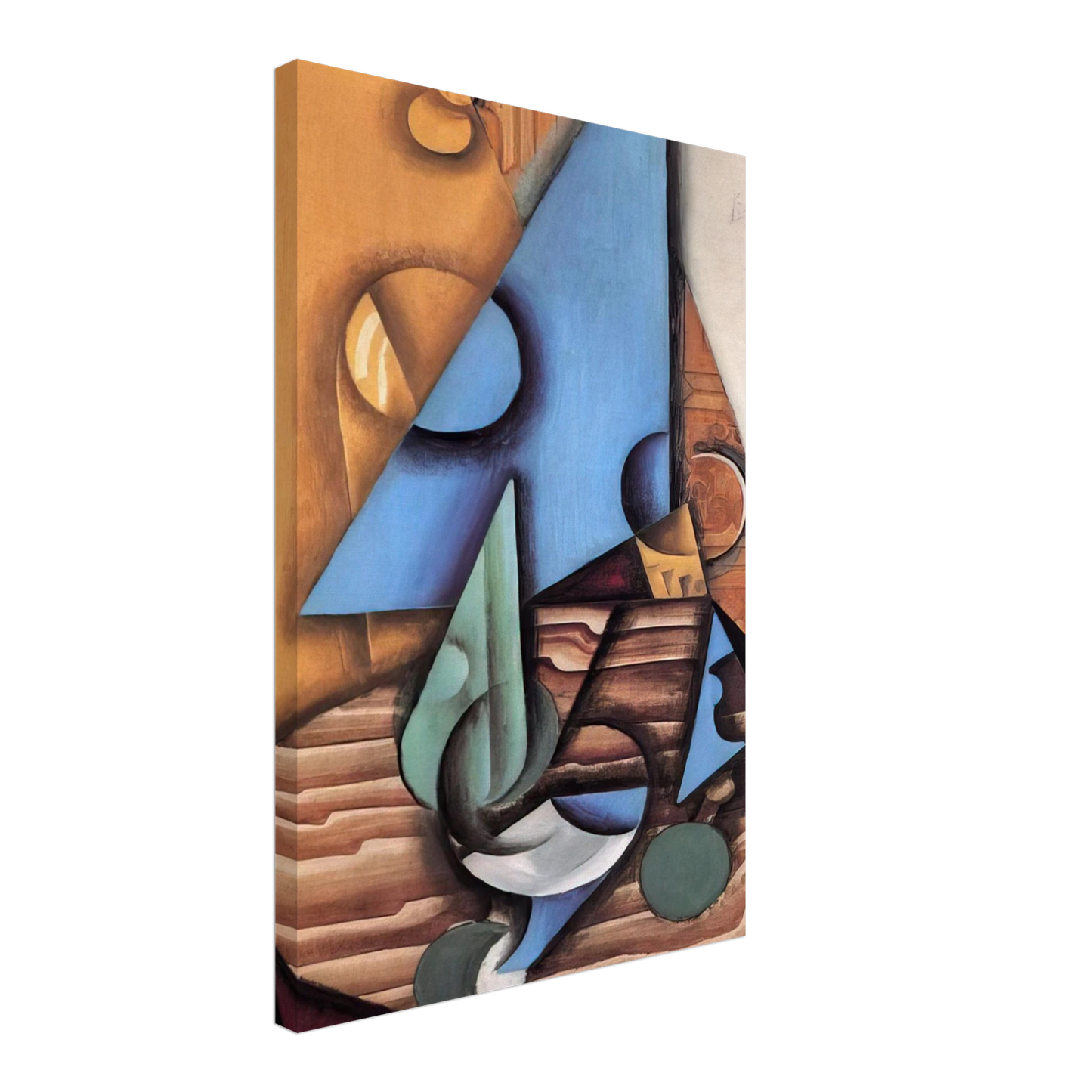 Juan Gris - BOTTLE AND GLASS ON A TABLE 1914 Canvas - 40x60 cm / 16x24 inches-canvas