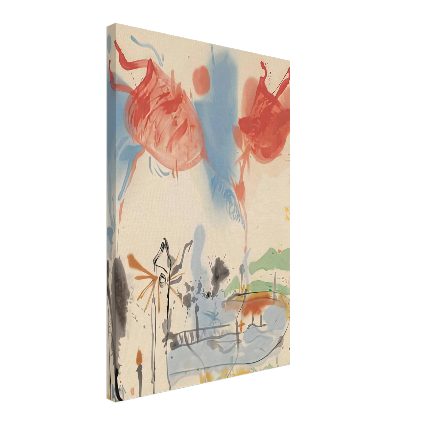 Helen Frankenthaler - Round Trip, 1957- Canvas - 70x100 cm / 28x40 inches-canvas