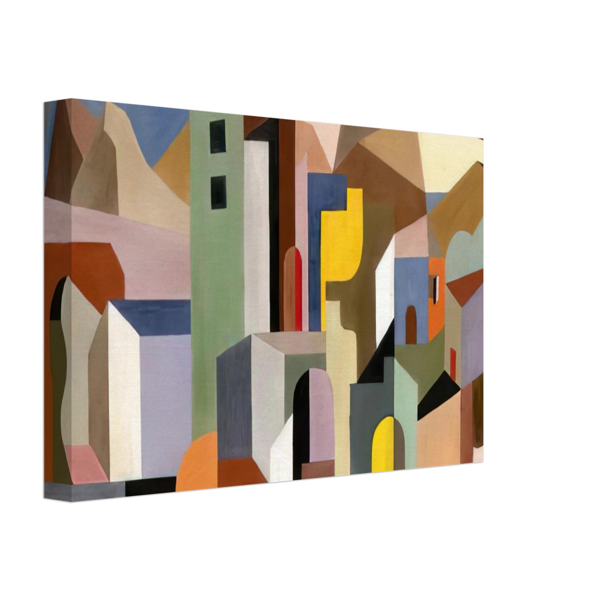 Enrico Prampolini - ARCHITECTURAL FORM OF FUTURE IDEAL LANDSCAPE 1921 Canvas - 70x100 cm / 28x40 inches-canvas