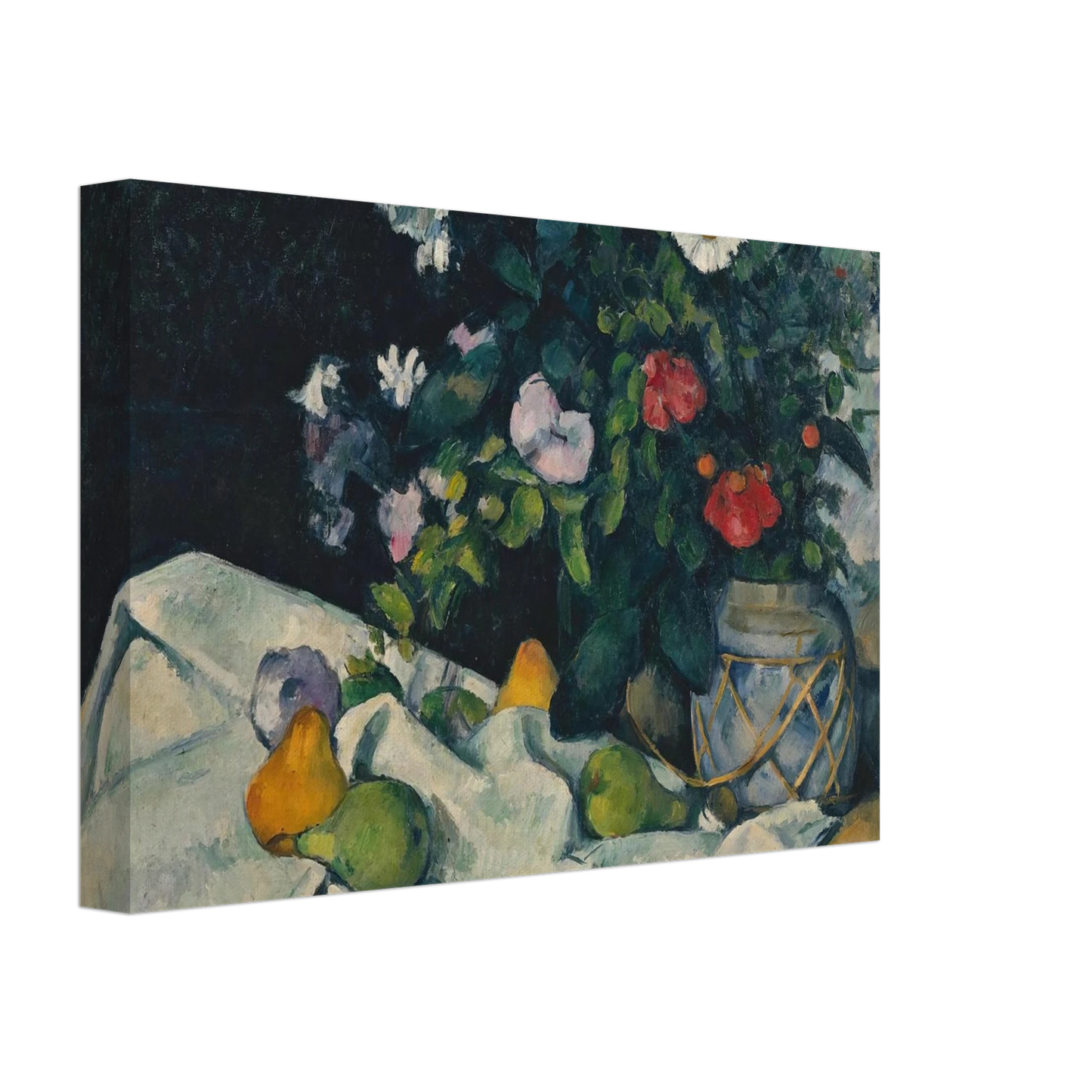 Paul Cezanne - Still Life with Flowers and Fruit Canvas - 40x60 cm / 16x24 inches-canvas