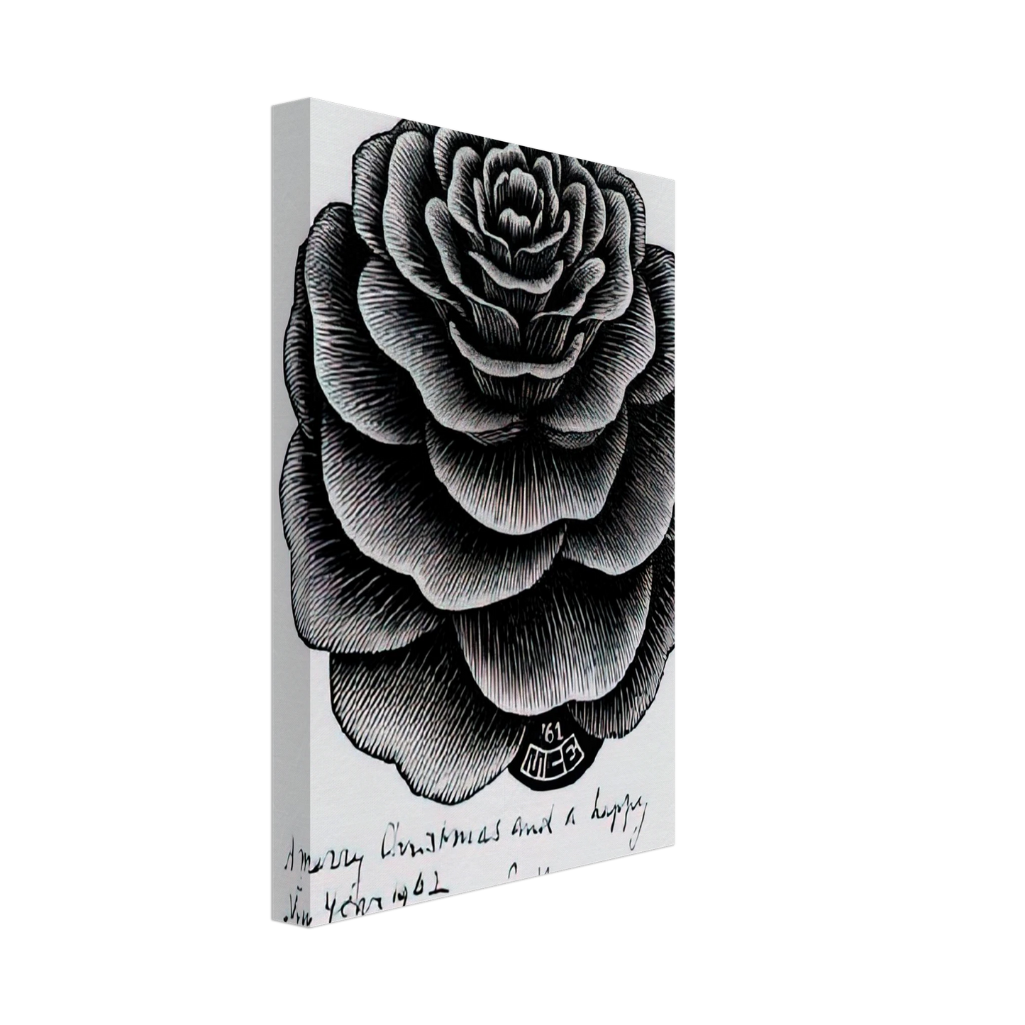 MC Escher - MERRY CHRISTMAS HAPPY NEW YEAR Canvas - 70x100 cm / 28x40 inches-canvas