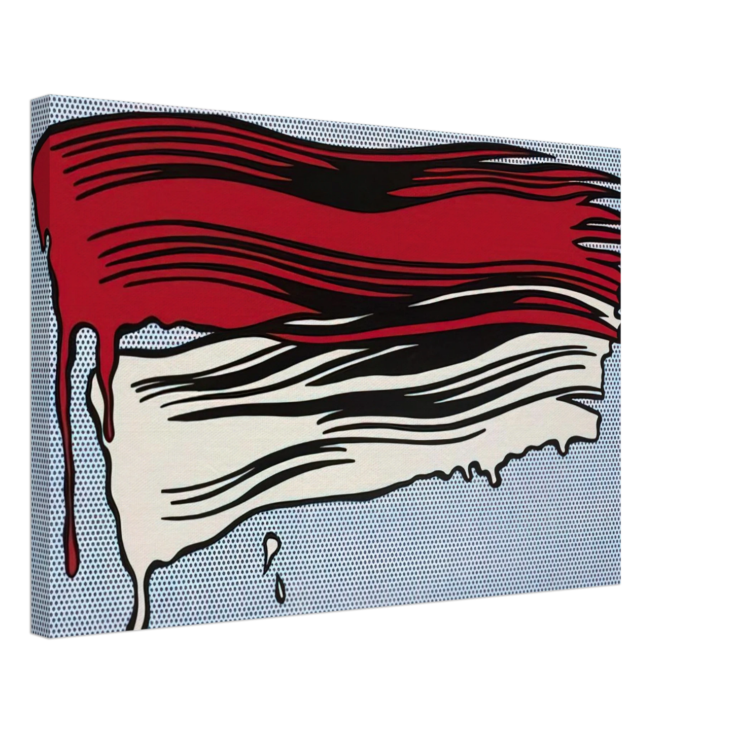 Roy Lichtenstein - RED AND WHITE BRUSHSTROKES 1965 Canvas - 70x100 cm / 28x40 inches-canvas