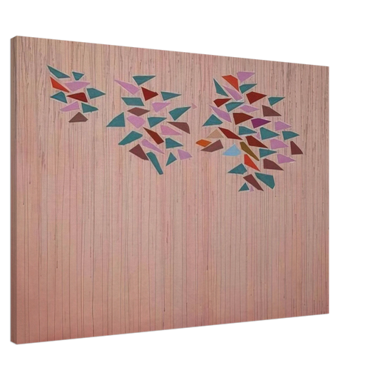 Robert Goodnough - Colors on Gray Pink - 1976 Canvas - 20x30 cm / 8x12 inches-canvas