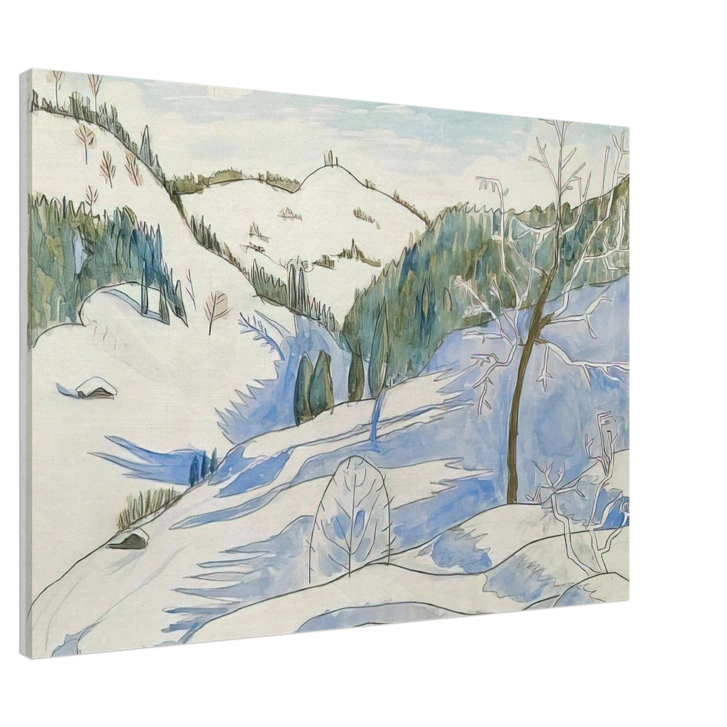 Gabriele Munter - MORGENSCHATTEN 1924 Canvas - 20x30 cm / 8x12 inches-canvas