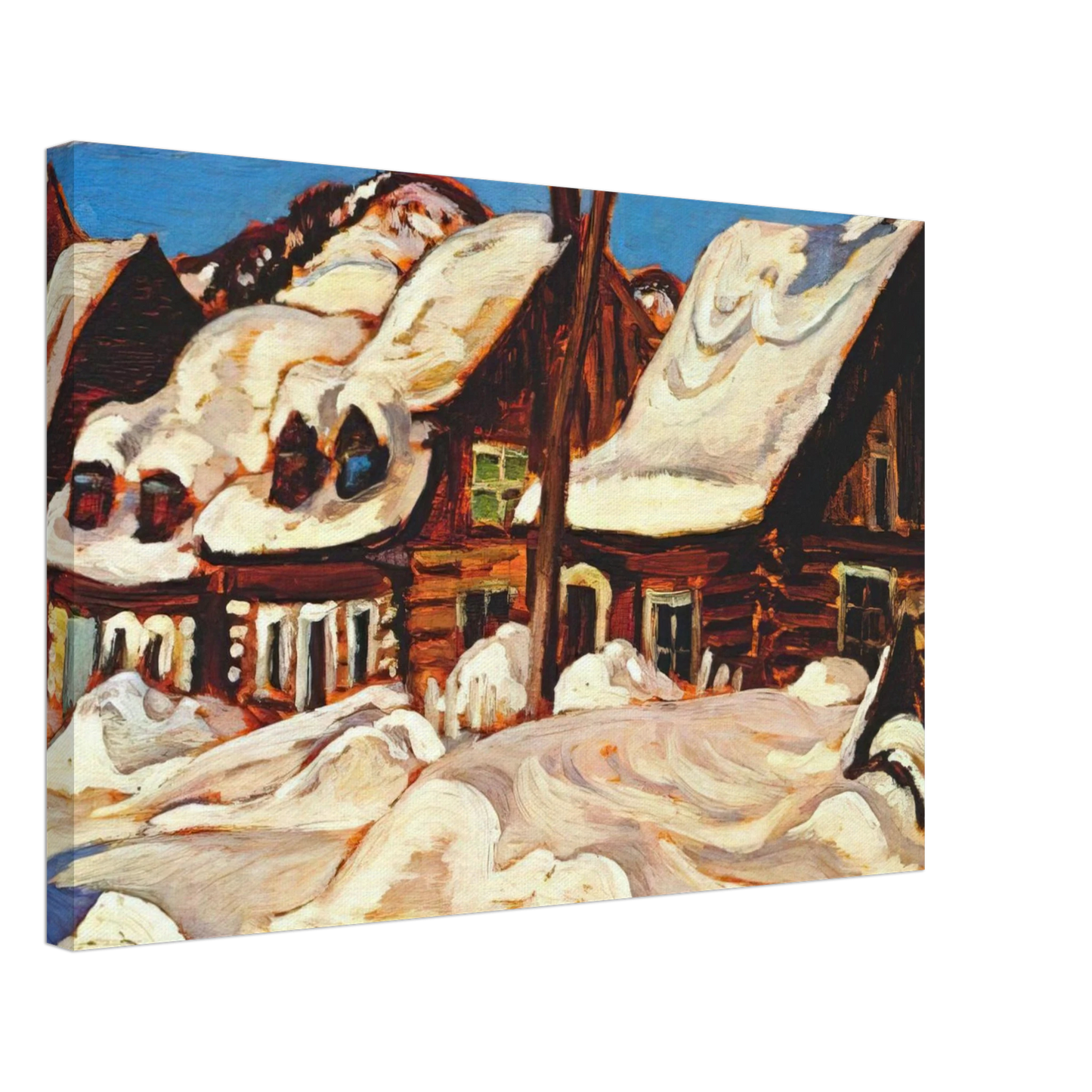 A.Y. Jackson - Houses, St. Urbain - 1934 Canvas - 40x60 cm / 16x24 inches-canvas