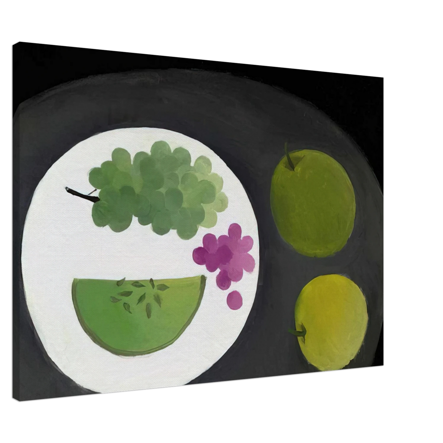 Mary Fedden - Melon and Grapes - 2009 Canvas - 20x30 cm / 8x12 inches-canvas