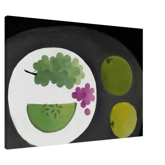 Mary Fedden - Melon and Grapes - 2009 Canvas - 20x30 cm / 8x12 inches-canvas