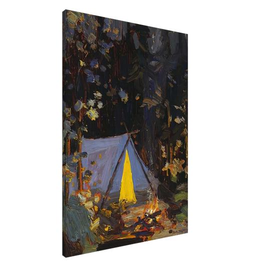 Tom Thomson - CAMPFIRE 1916 Canvas - 20x30 cm / 8x12 inches-canvas