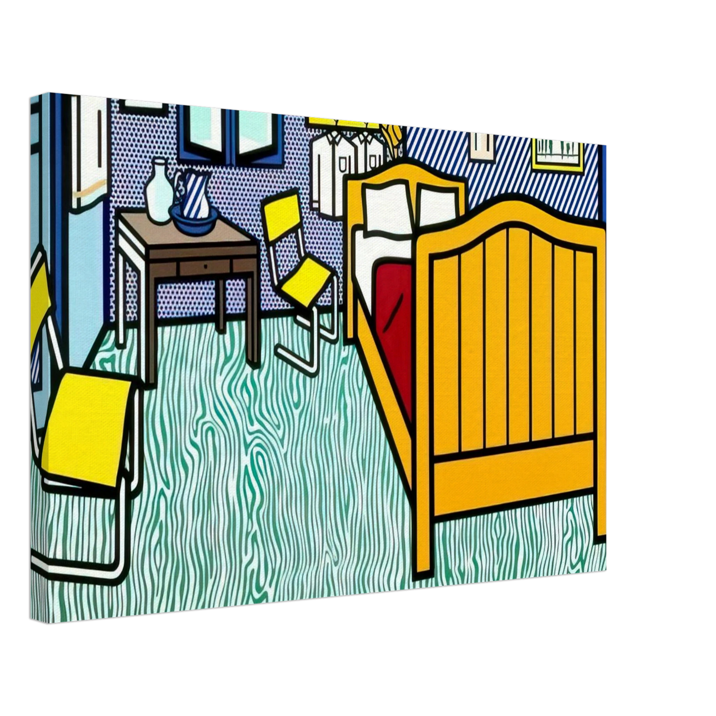 Roy Lichtenstein - BEDROOM AT ARLES 1992 Canvas - 70x100 cm / 28x40 inches-canvas