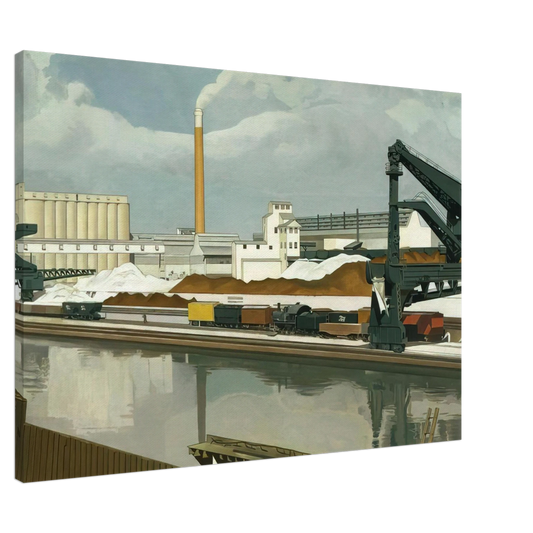 Charles Sheeler - American Landscape - 1930 Canvas - 20x30 cm / 8x12 inches-canvas