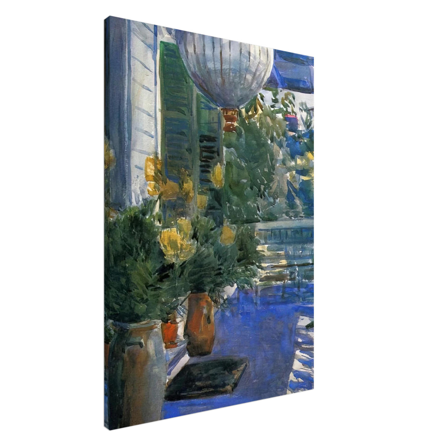 Childe Hassam - Veranda of the Old House Canvas - 20x30 cm / 8x12 inches-canvas