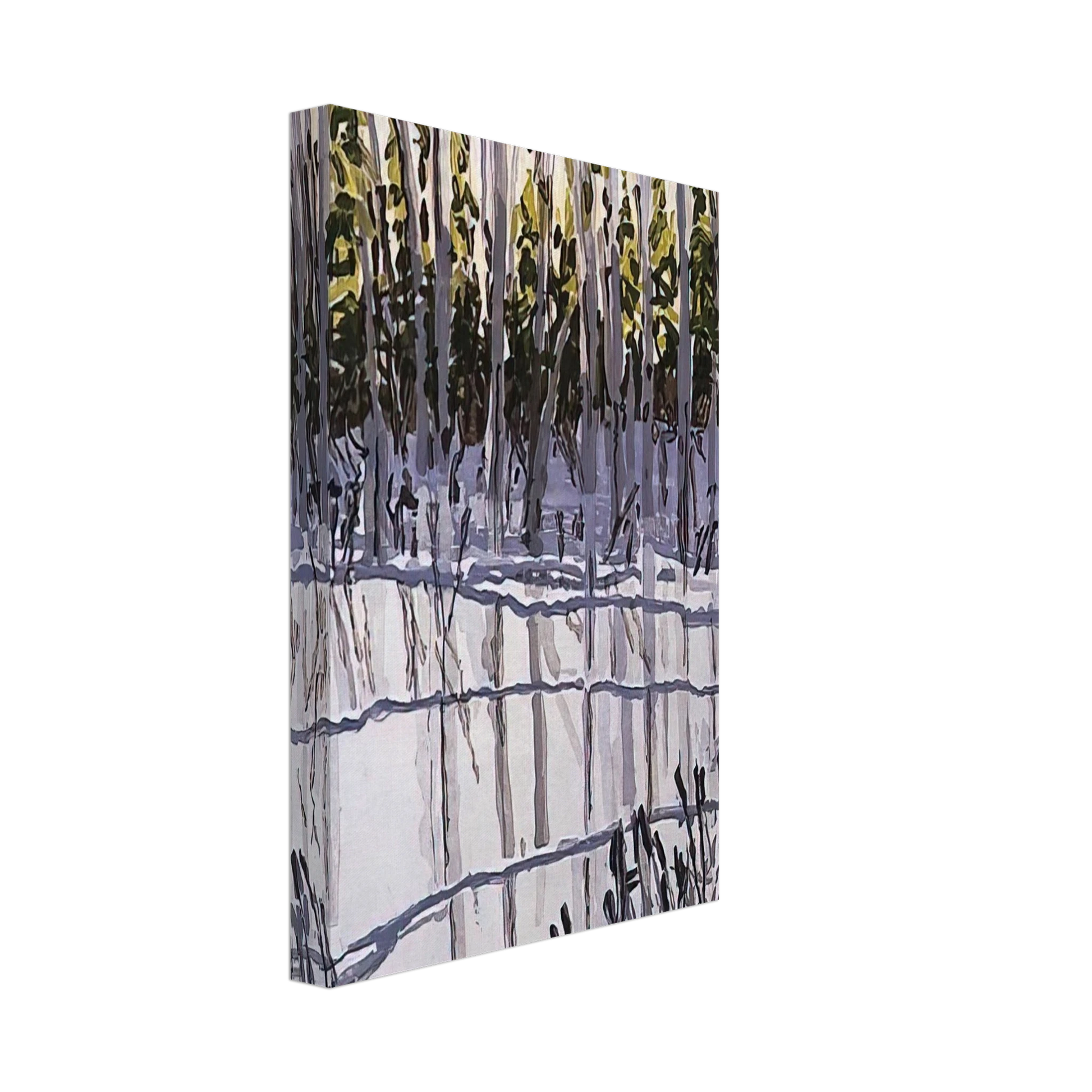 Neil Welliver - Trees Reflected on Ice - 2002 Canvas - 40x60 cm / 16x24 inches-canvas