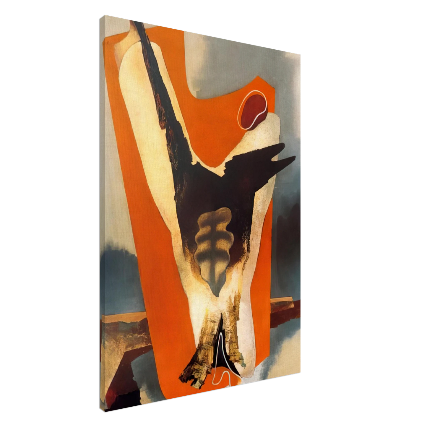 Enrico Prampolini - THE FUNERAL OF ROMANTICISM AESTHETIC TRANSFIGURATION 1934 Canvas - 20x30 cm / 8x12 inches-canvas