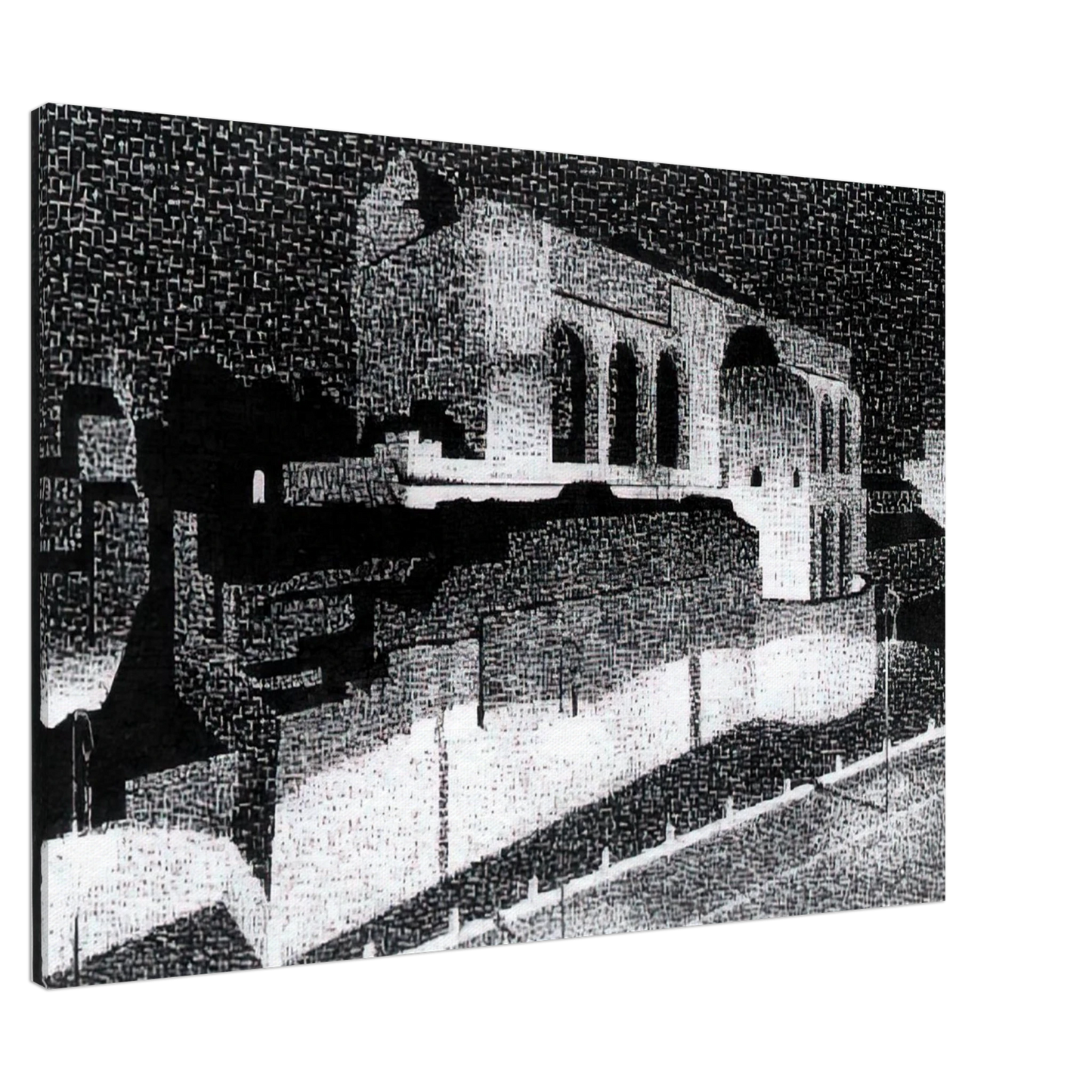 MC Escher - NOCTURNAL ROME BASILICA OF CONSTANTINE Canvas - 20x30 cm / 8x12 inches-canvas