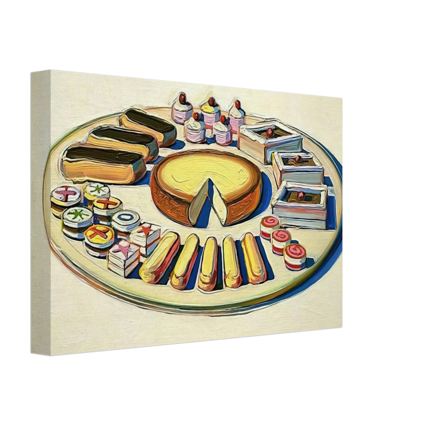 Wayne Thiebaud - French Pastries - 1963 Canvas - 40x60 cm / 16x24 inches-canvas