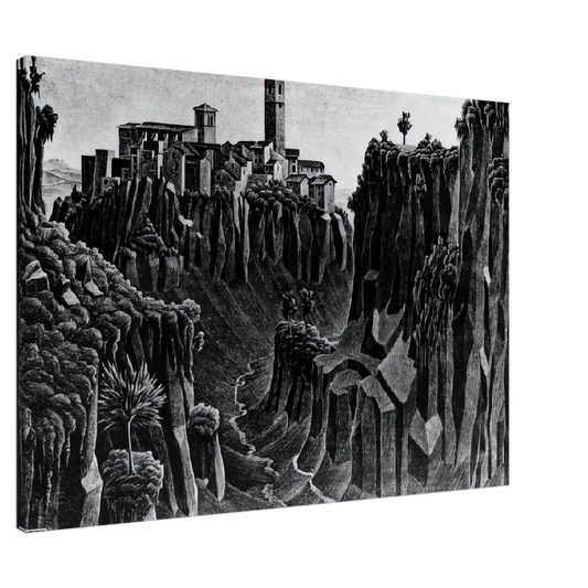 MC Escher - CIMINO BARBARANO Canvas - 20x30 cm / 8x12 inches-canvas