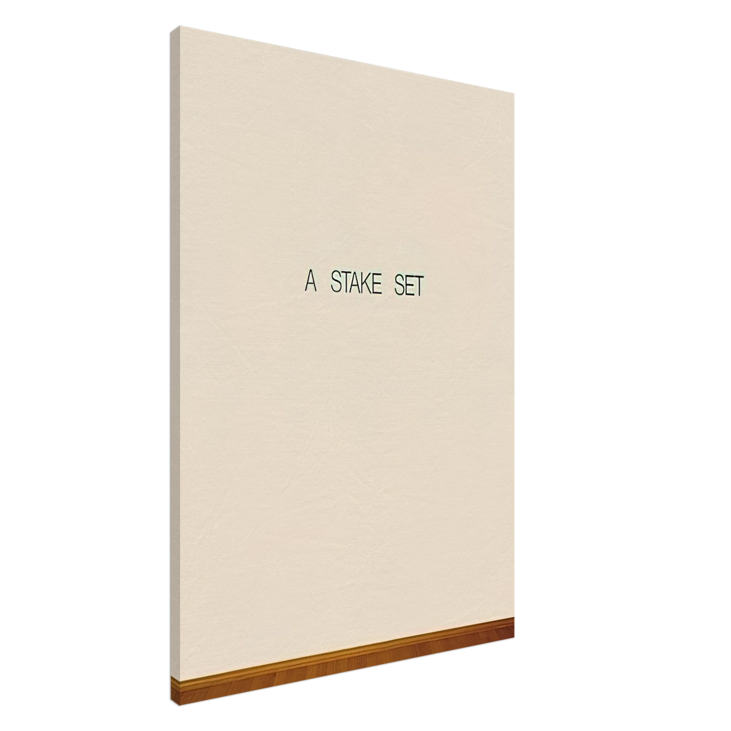 Lawrence Weiner - A Stake Set - 1969 Canvas - 20x30 cm / 8x12 inches-canvas