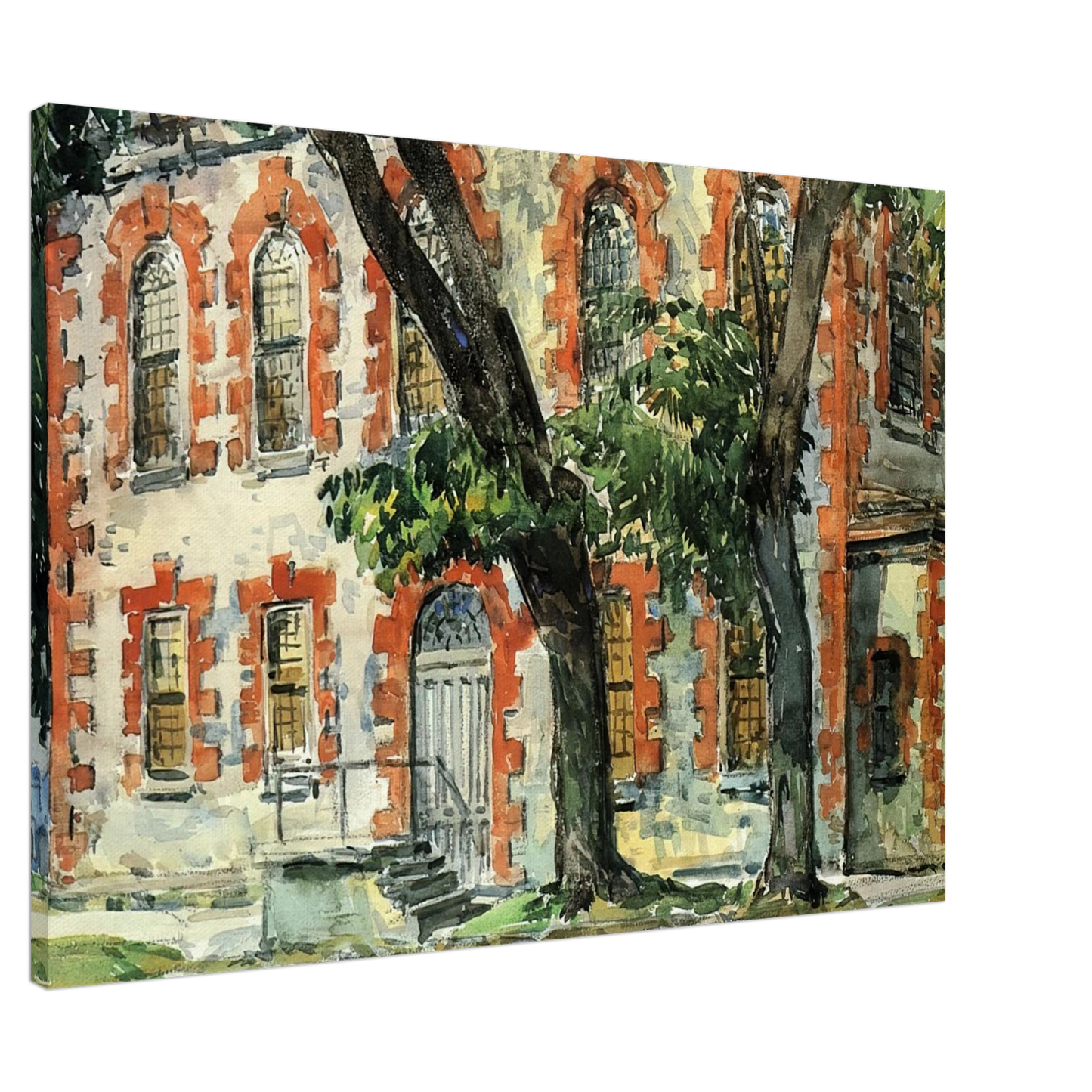 Childe Hassam - Old Dutch Building, Fishkill, New York Canvas - 20x30 cm / 8x12 inches-canvas