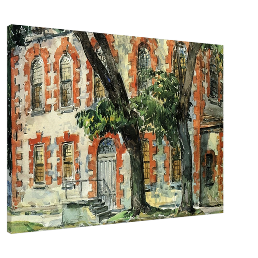 Childe Hassam - Old Dutch Building, Fishkill, New York Canvas - 20x30 cm / 8x12 inches-canvas