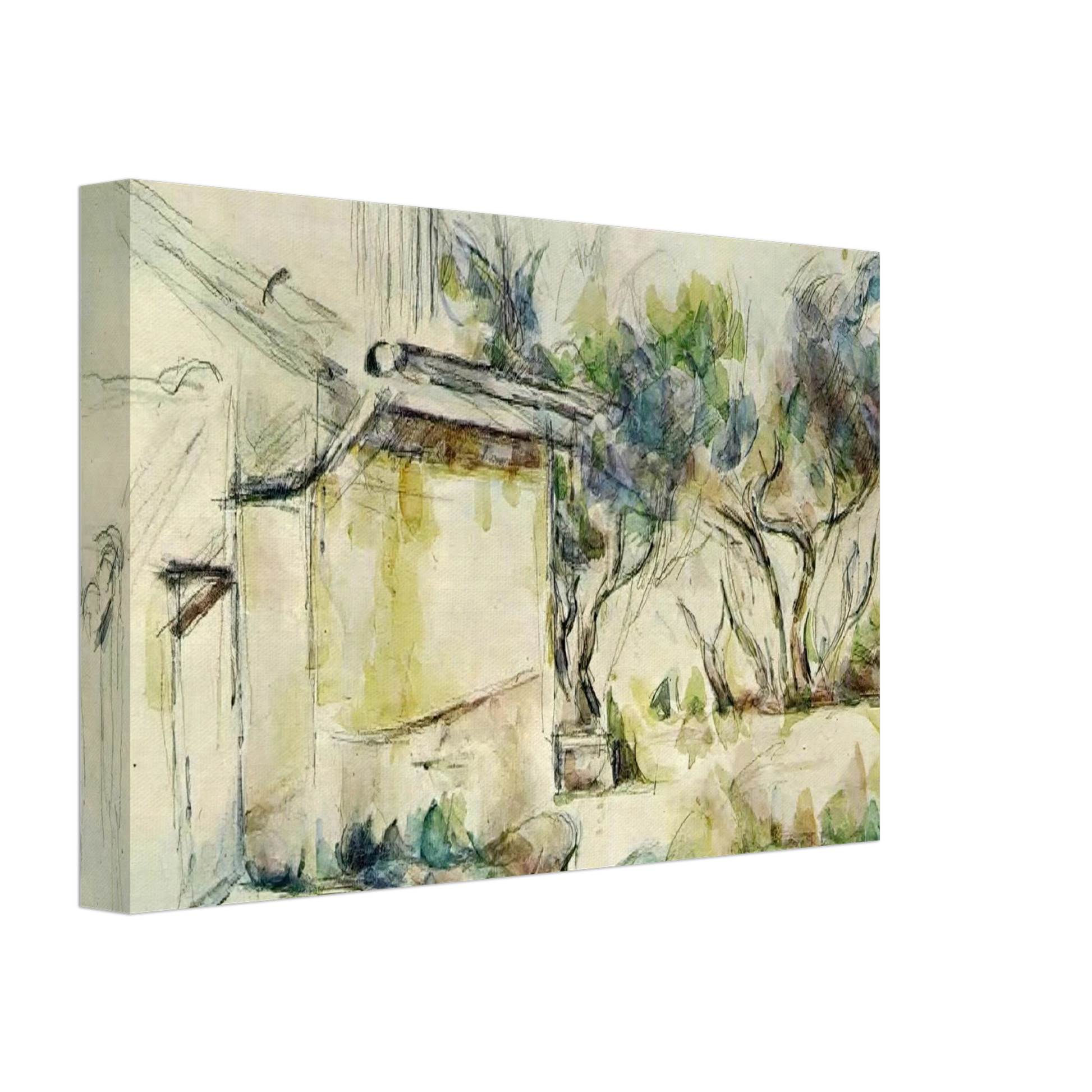 Paul Cezanne - Jourdan's Cottage Canvas - 40x60 cm / 16x24 inches-canvas