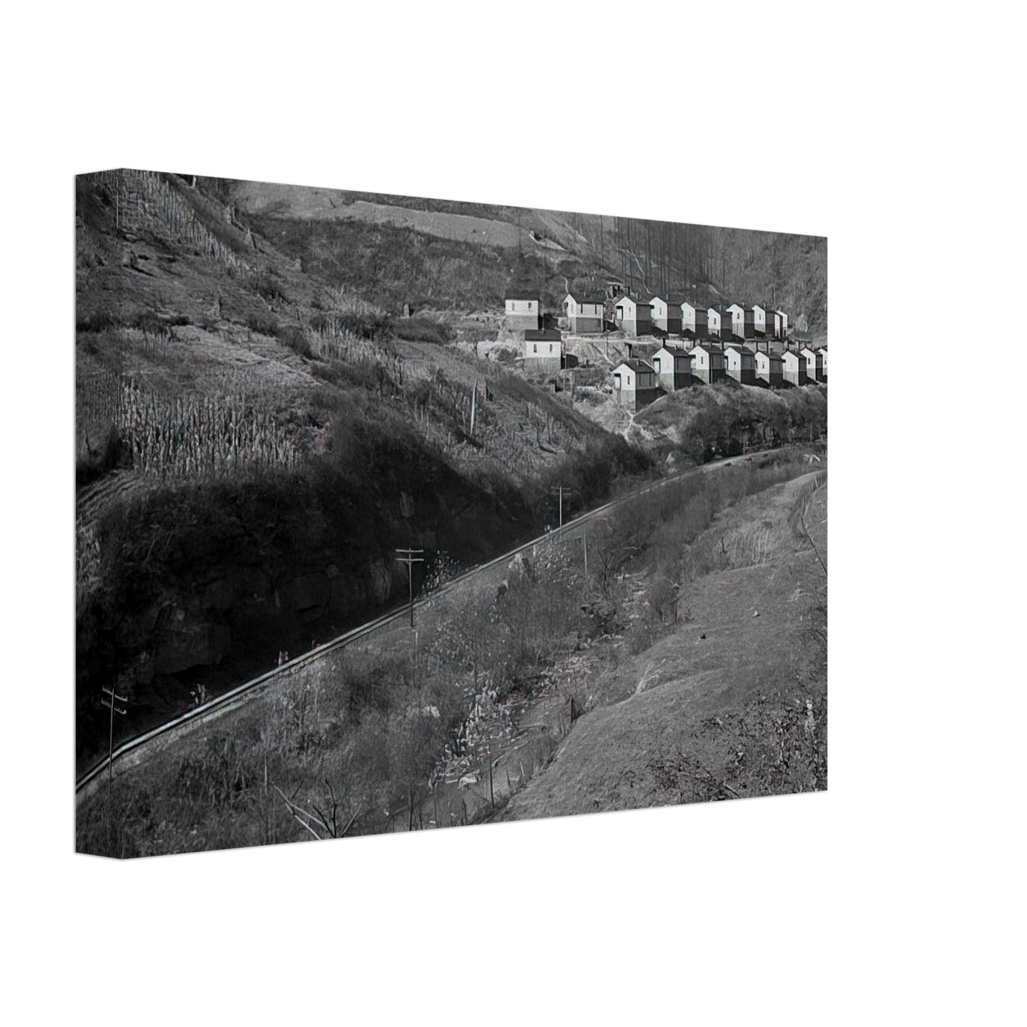 Ben Shahn - COAL COMPANY TOWN IN JENKINS 1935 Canvas - 40x60 cm / 16x24 inches-canvas