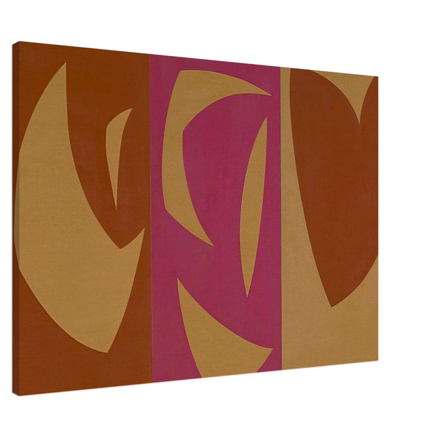 Fernand Leduc - Triptyque ocre-violet-rouge Canvas - 20x30 cm / 8x12 inches-canvas
