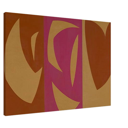 Fernand Leduc - Triptyque ocre-violet-rouge Canvas - 20x30 cm / 8x12 inches-canvas