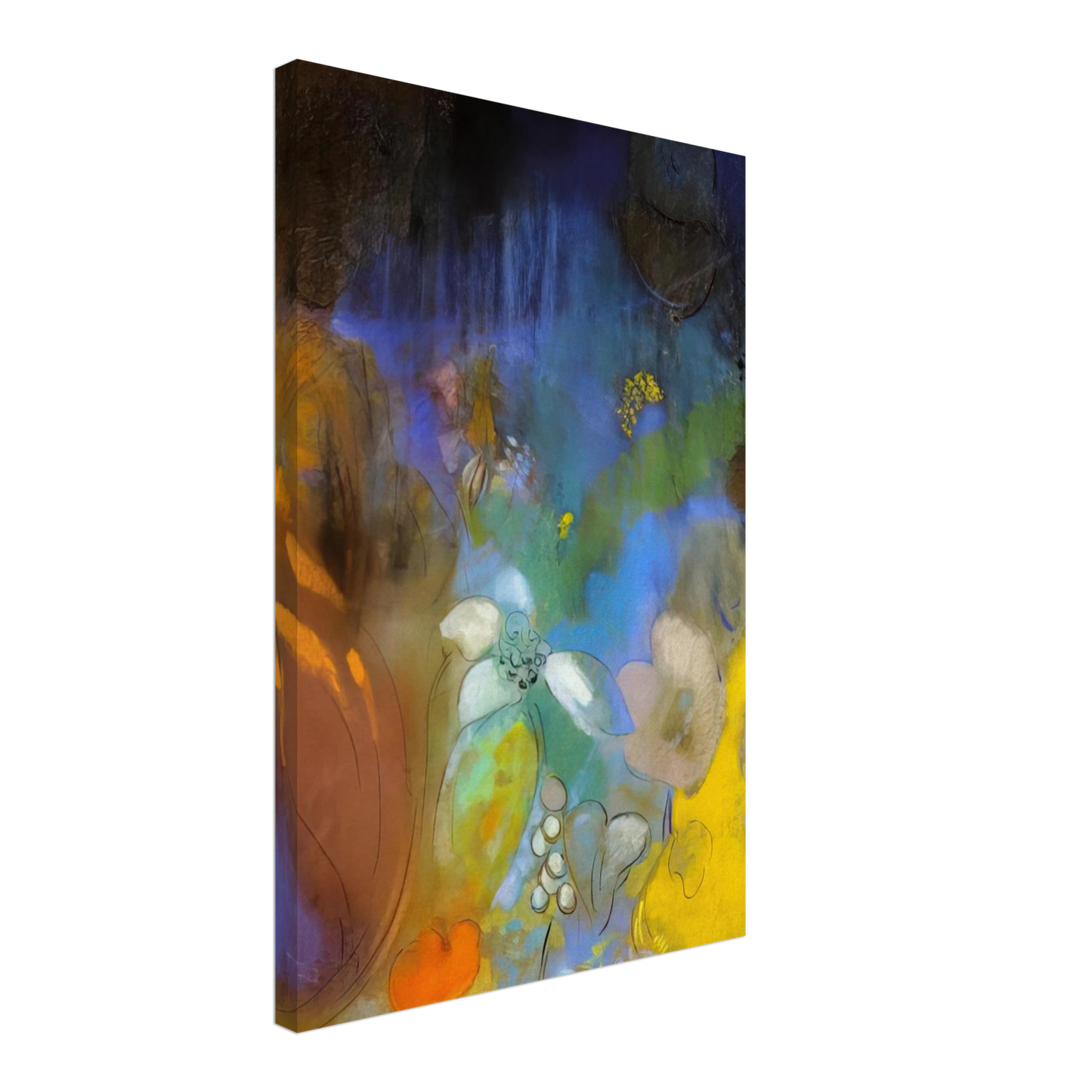 Odilon Redon - WOMAN IN PROFILE WITH FLOWERS Canvas - 70x100 cm / 28x40 inches-canvas