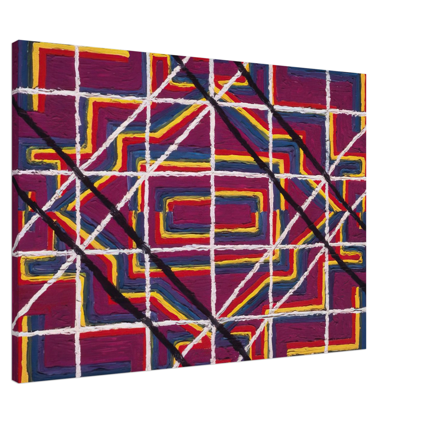 Alfred Jensen - Spanish Door Design Purple - 1959 Canvas - 20x30 cm / 8x12 inches-canvas