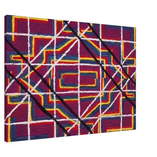 Alfred Jensen - Spanish Door Design Purple - 1959 Canvas - 20x30 cm / 8x12 inches-canvas