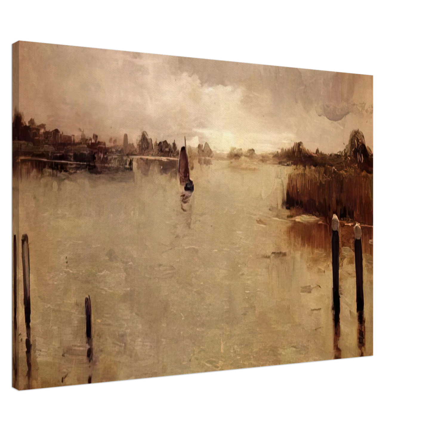 Theo van Rysselberghe - SPAARNWOUDE ISLAND 1883 Canvas - 20x30 cm / 8x12 inches-canvas