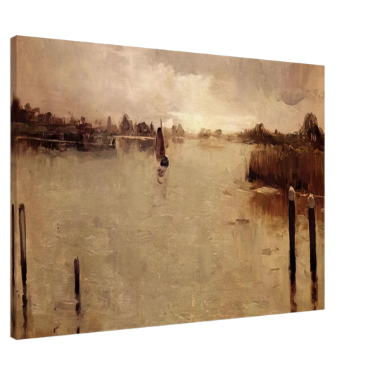 Theo van Rysselberghe - SPAARNWOUDE ISLAND 1883 Canvas - 20x30 cm / 8x12 inches-canvas