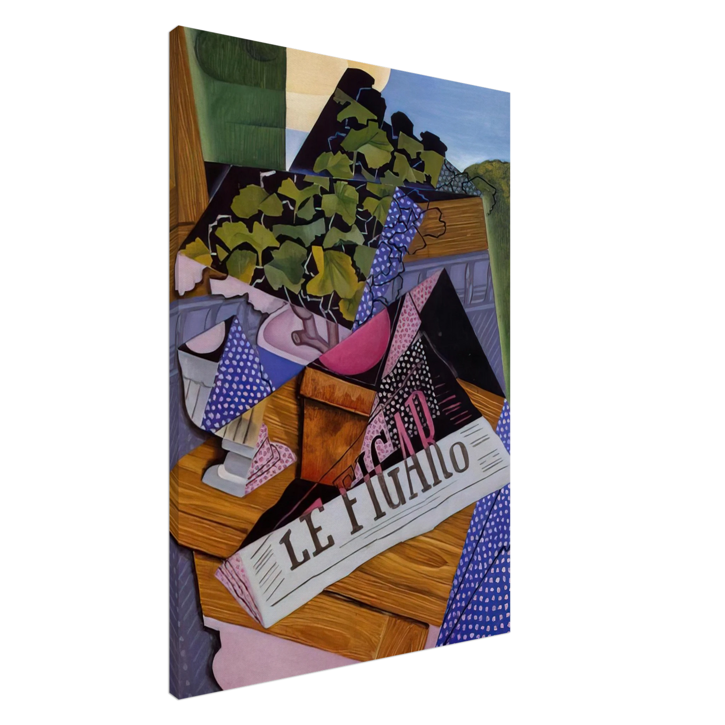 Juan Gris - A POT OF GERANIUMS 1915 Canvas - 20x30 cm / 8x12 inches-canvas