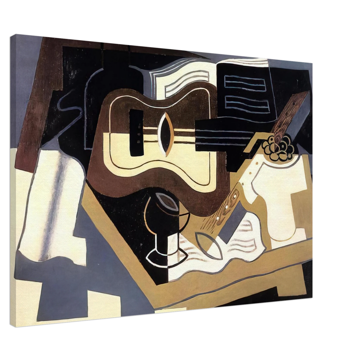 Juan Gris - GUITAR AND CLARINET 1920 Canvas - 20x30 cm / 8x12 inches-canvas