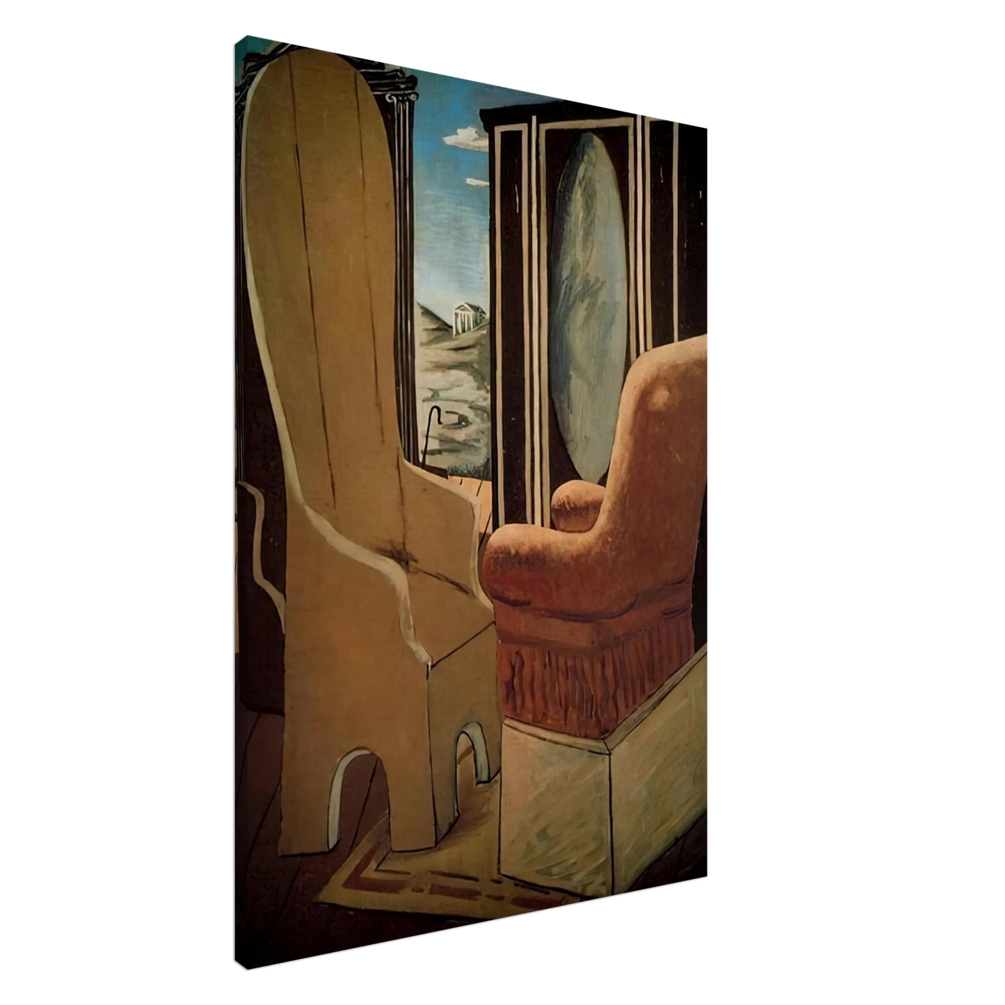 Giorgio de Chirico - FURNITURE IN THE VALLEY Canvas - 20x30 cm / 8x12 inches-canvas