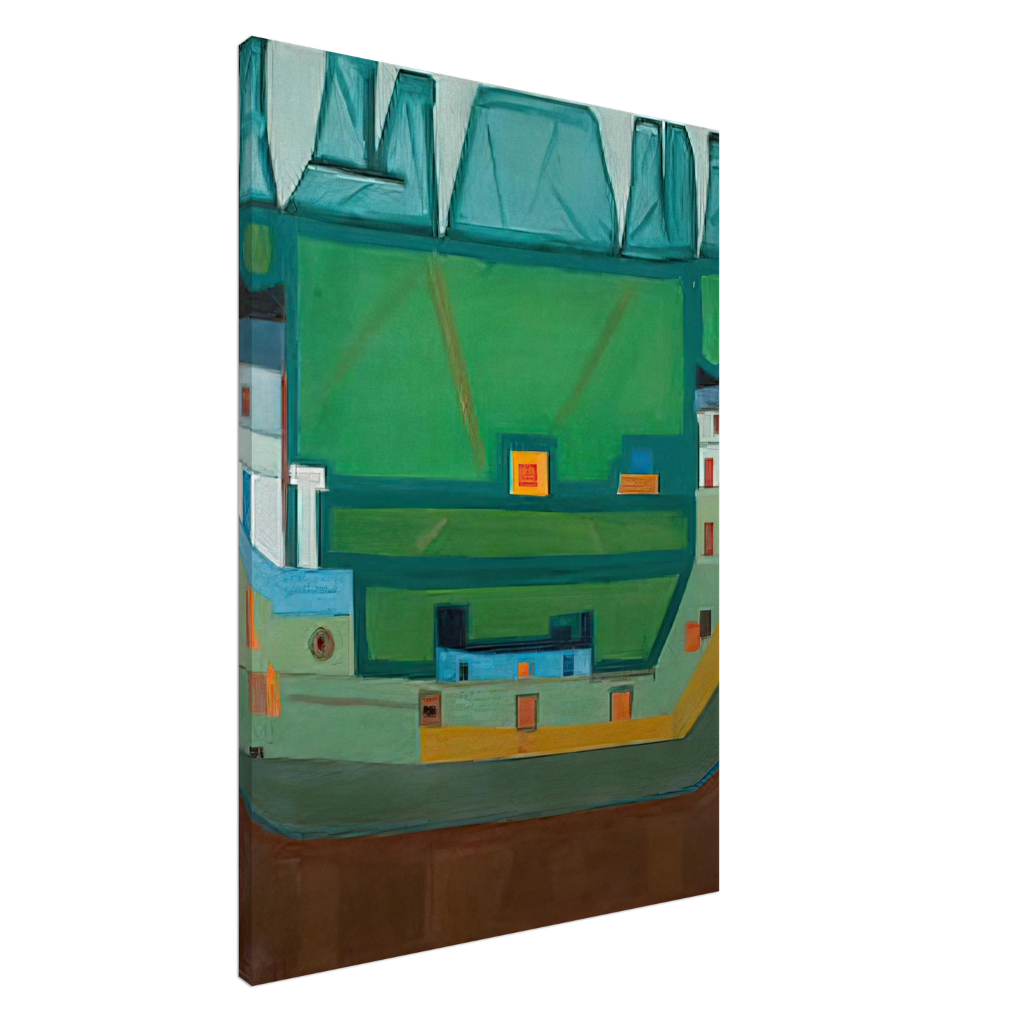 Jerzy Nowosielski - CITY AT THE FOOT OF THE MOUNTAINS LANDSCAPE Canvas - 20x30 cm / 8x12 inches-canvas