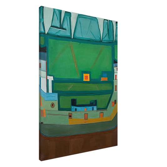 Jerzy Nowosielski - CITY AT THE FOOT OF THE MOUNTAINS LANDSCAPE Canvas - 20x30 cm / 8x12 inches-canvas