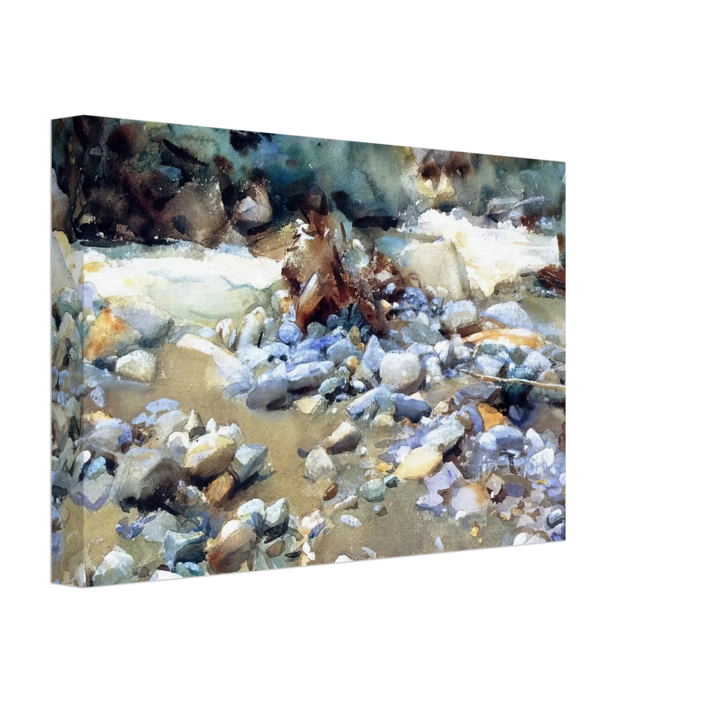 John Singer Sargent - Purtud, Bed of a Glacier Torrent Canvas - 40x60 cm / 16x24 inches-canvas