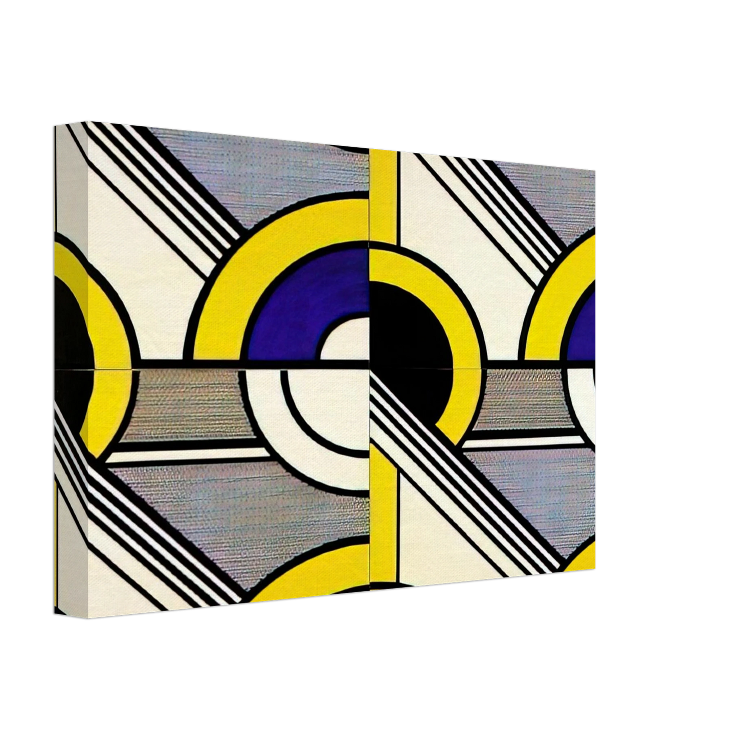 Roy Lichtenstein - MODULAR PAINTING WITH FOUR PANELS 1 1969 Canvas - 70x100 cm / 28x40 inches-canvas