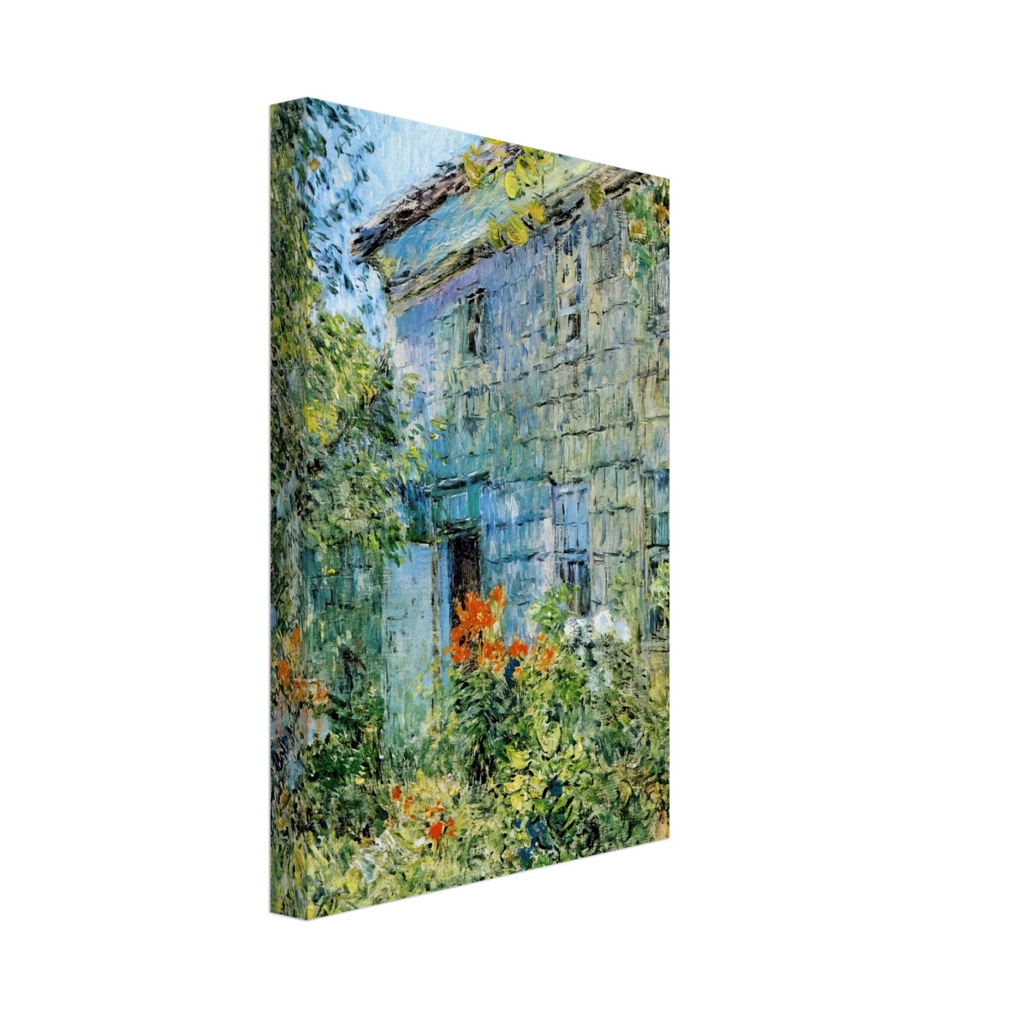 Childe Hassam - Old House and Garden, East Hampton Canvas - 40x60 cm / 16x24 inches-canvas