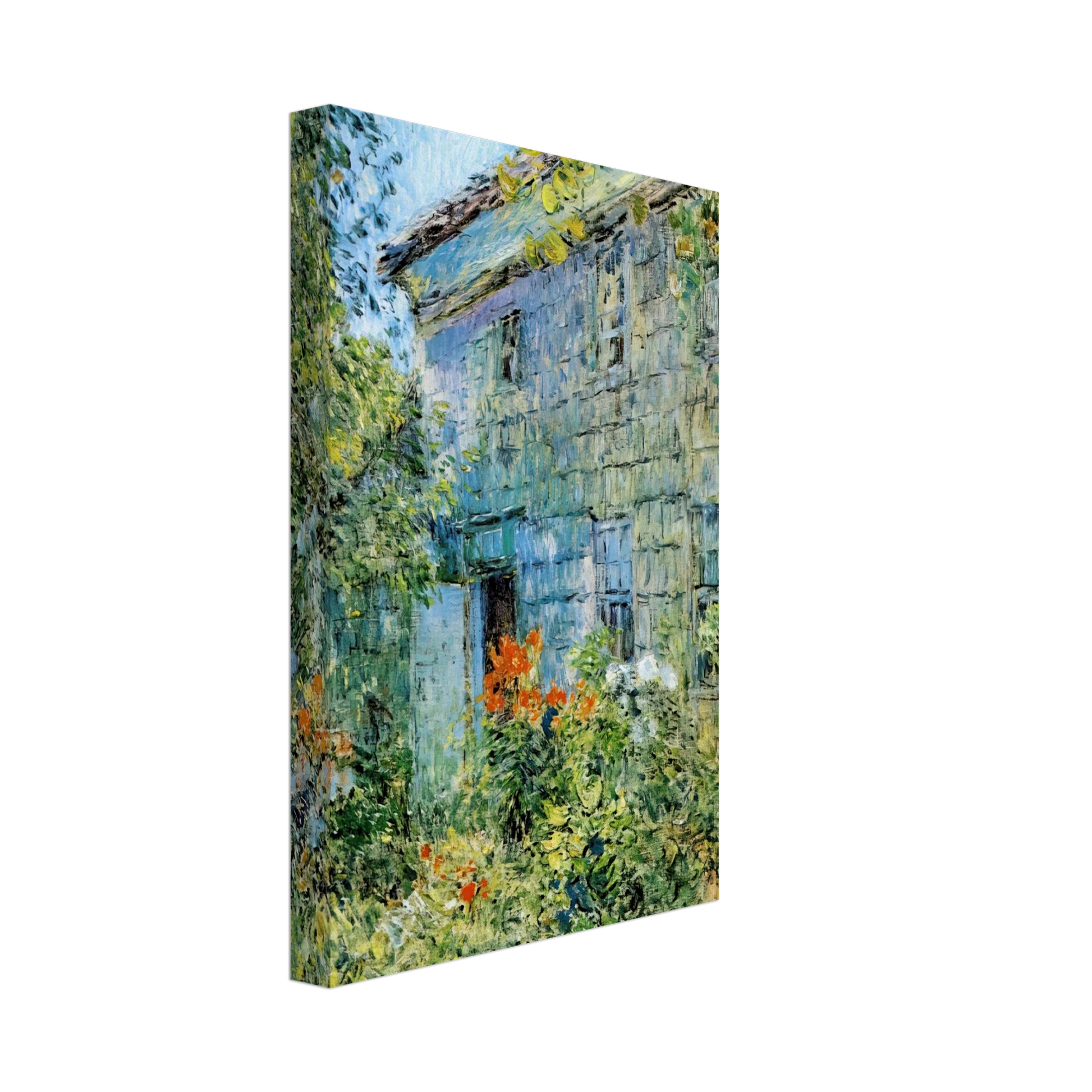 Childe Hassam - Old House and Garden, East Hampton Canvas - 40x60 cm / 16x24 inches-canvas