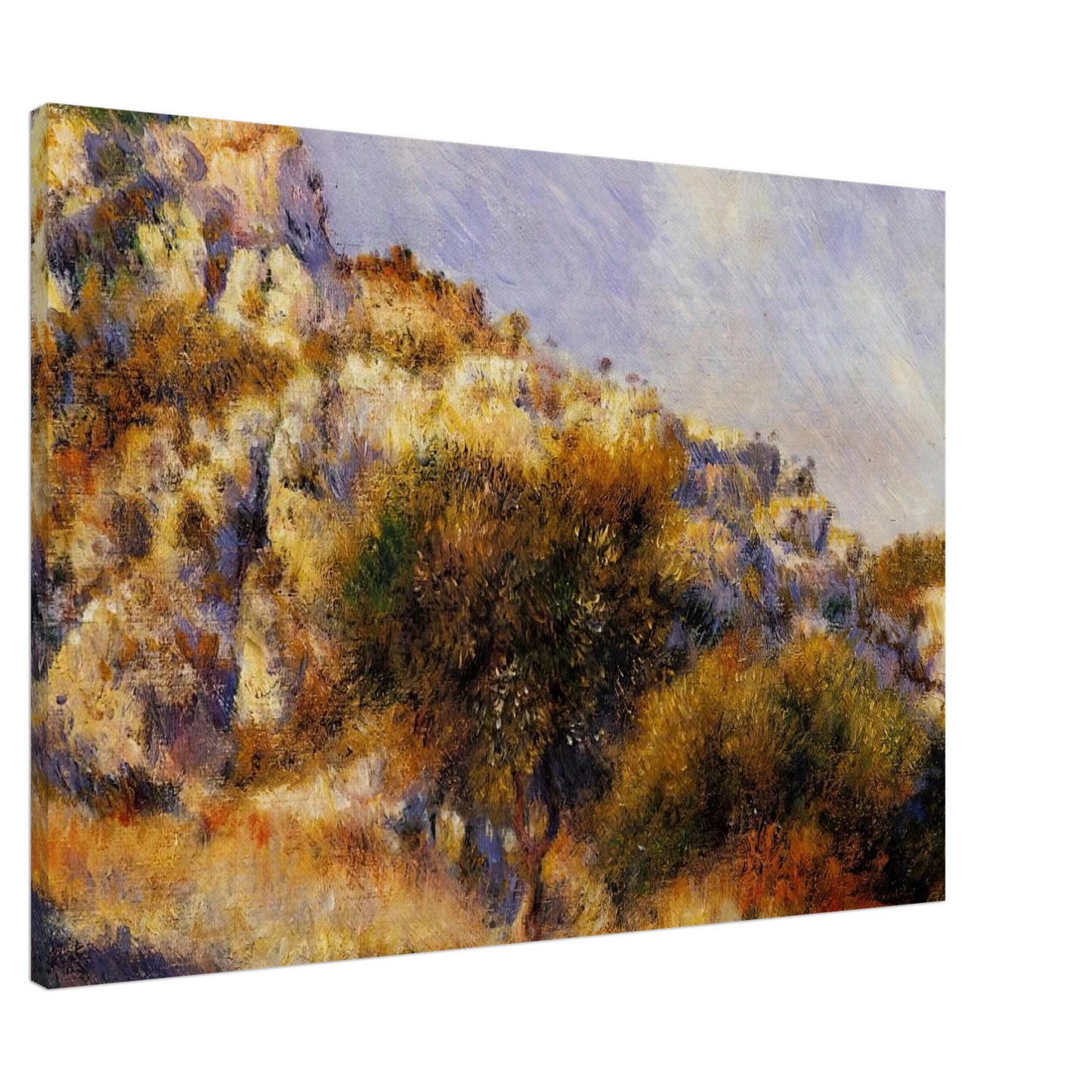 Pierre-Auguste Renoir - Rocks at l'Estaque Canvas - 20x30 cm / 8x12 inches-canvas