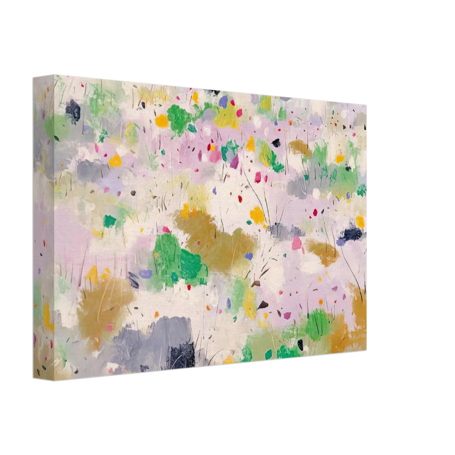 Wu Guanzhong - The Blooming Mountain - Abstract Expressionism, Ink and wash painting Canvas - 40x60 cm / 16x24 inches-canvas