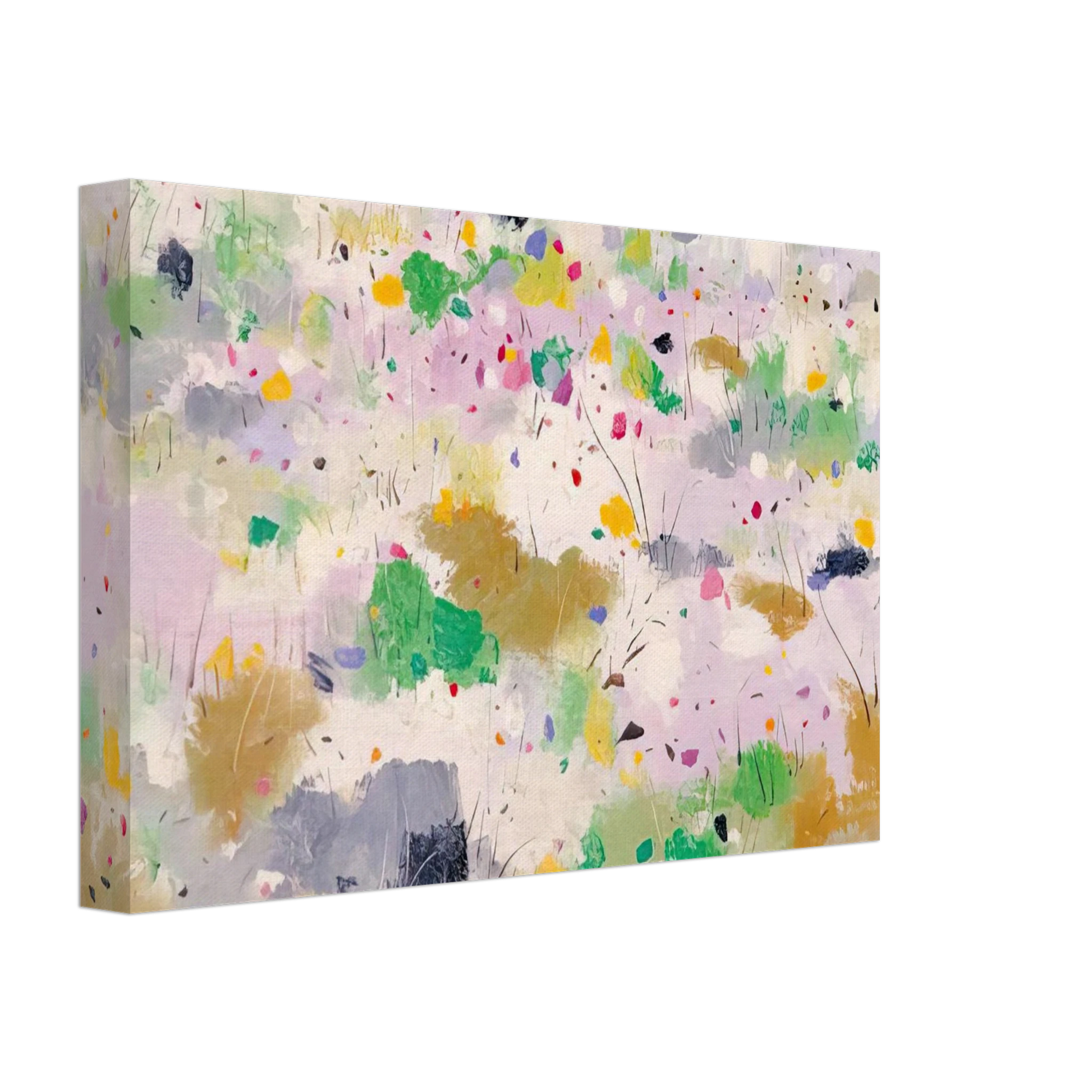 Wu Guanzhong - The Blooming Mountain - Abstract Expressionism, Ink and wash painting Canvas - 40x60 cm / 16x24 inches-canvas