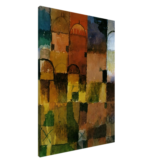 Paul Klee - RED AND WHITE DOMES 1914 Canvas - 20x30 cm / 8x12 inches-canvas